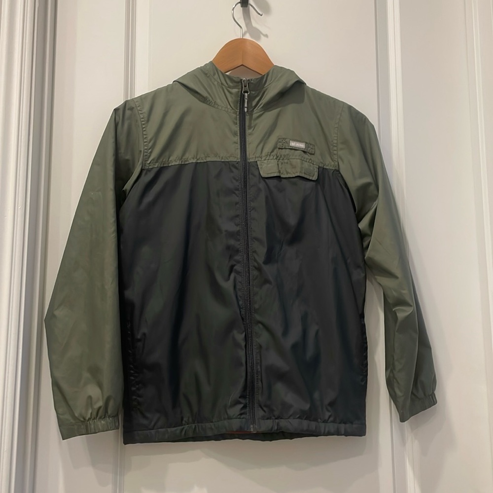 Green and red medium kids Columbia jacket